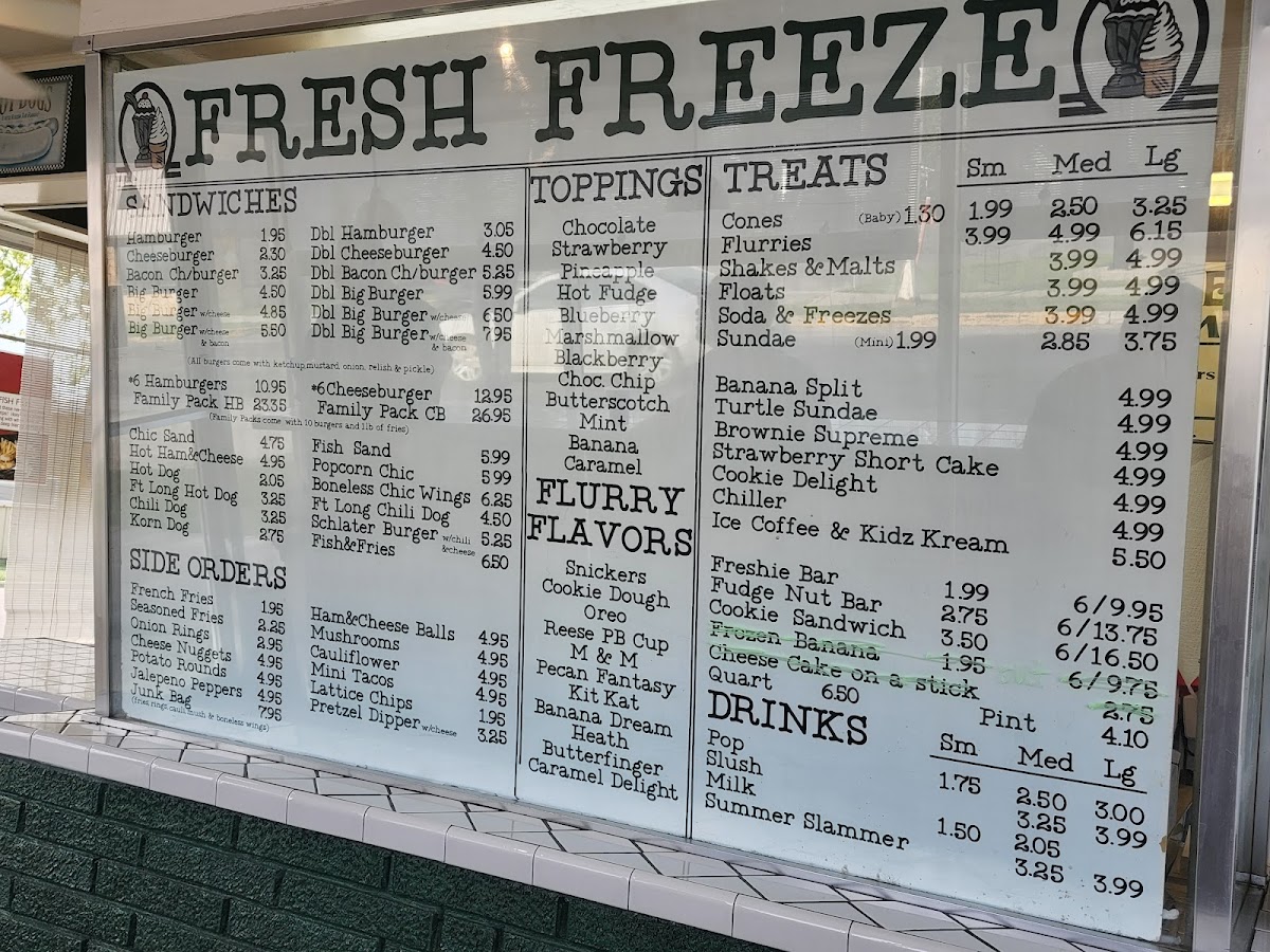 Fresh Freeze Photo Menu 5