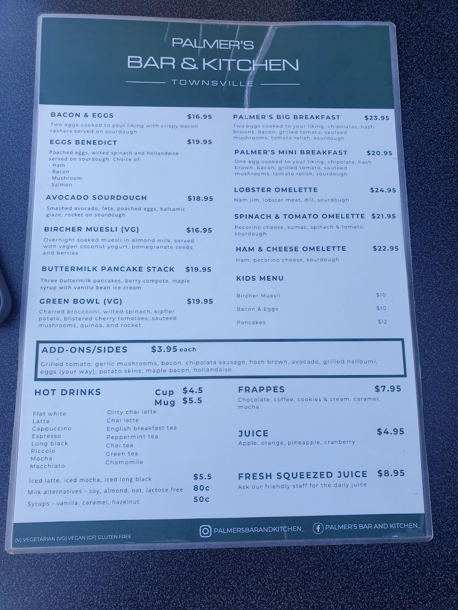 Palmer's Bar and Kitchen Photo Menu 9
