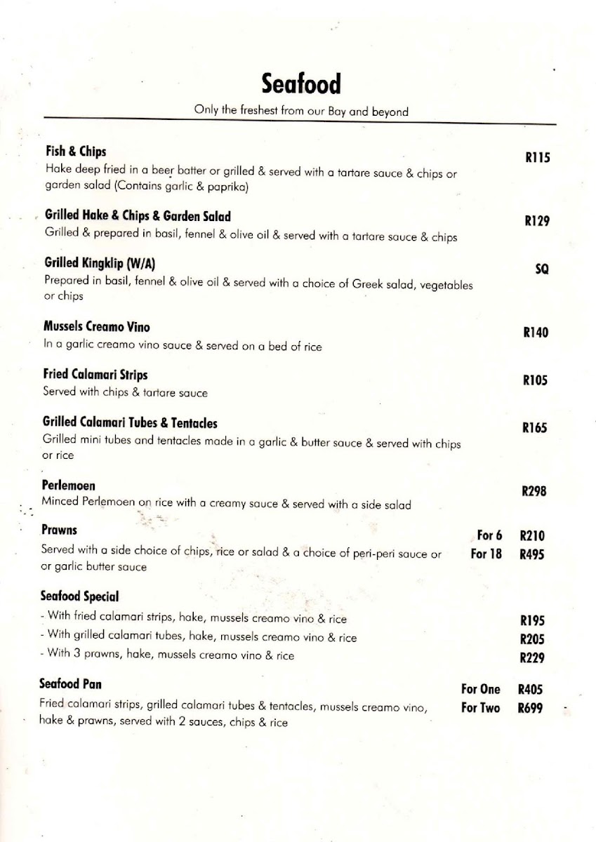 Talla's Tavern Photo Menu 1