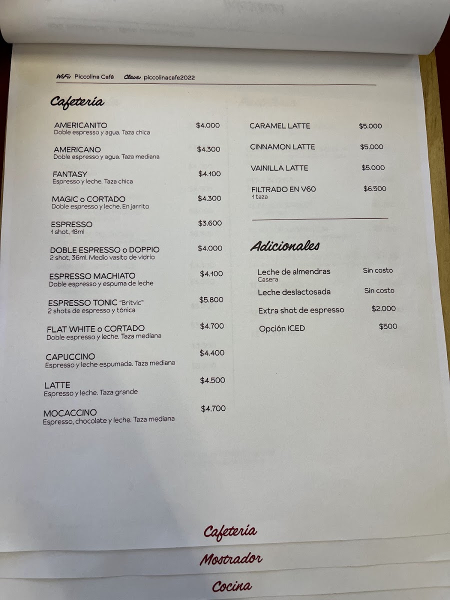 Piccolina cafe Photo Menu 2