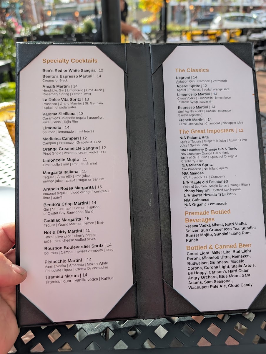 Benito's Grill Photo Menu 1