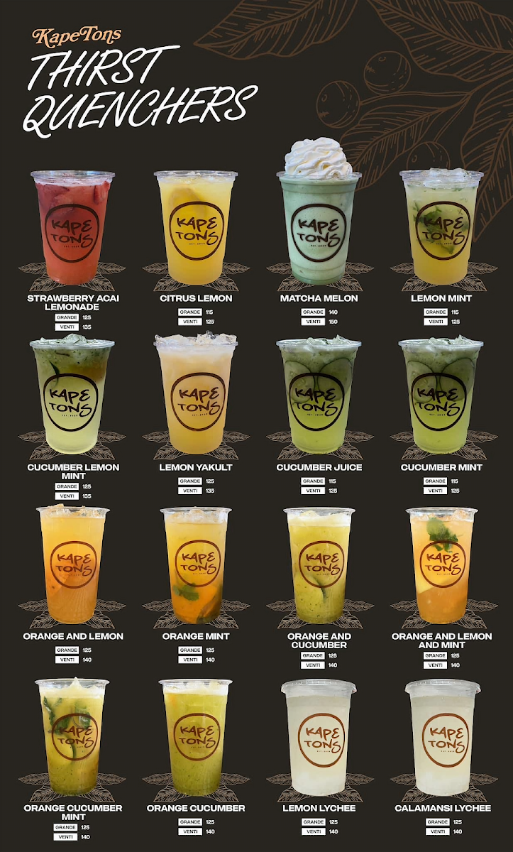 Kape Tons Photo Menu 1