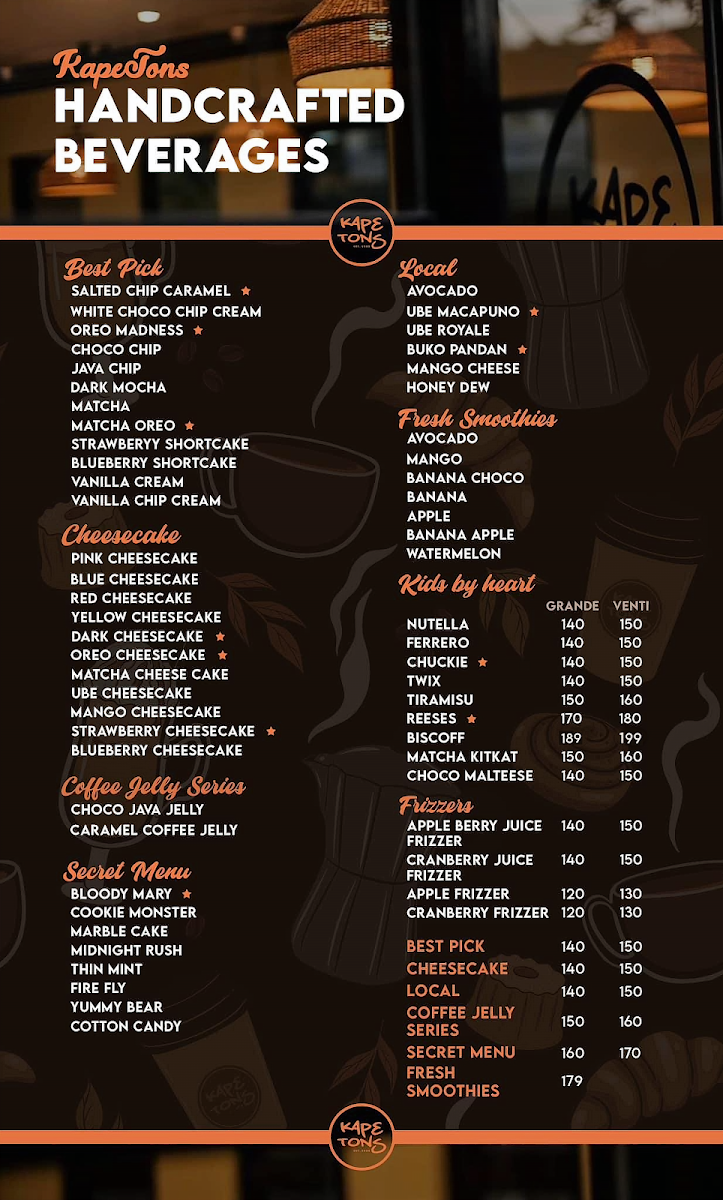 Kape Tons Photo Menu 2