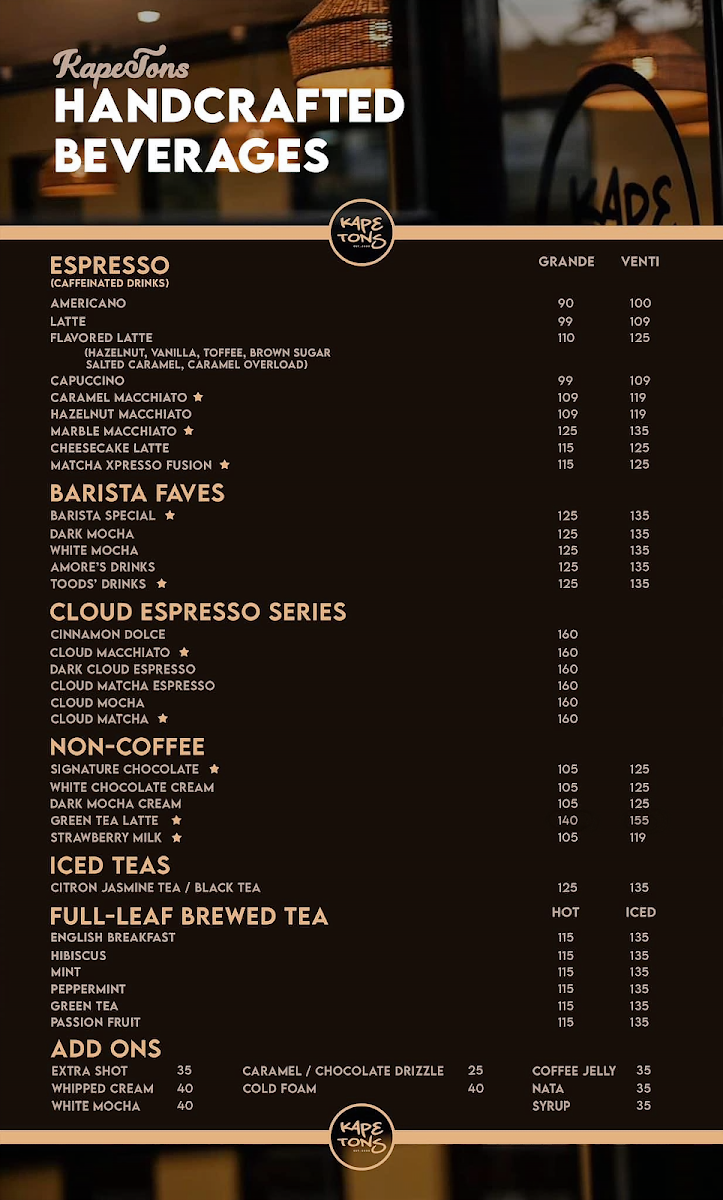 Kape Tons Photo Menu 3