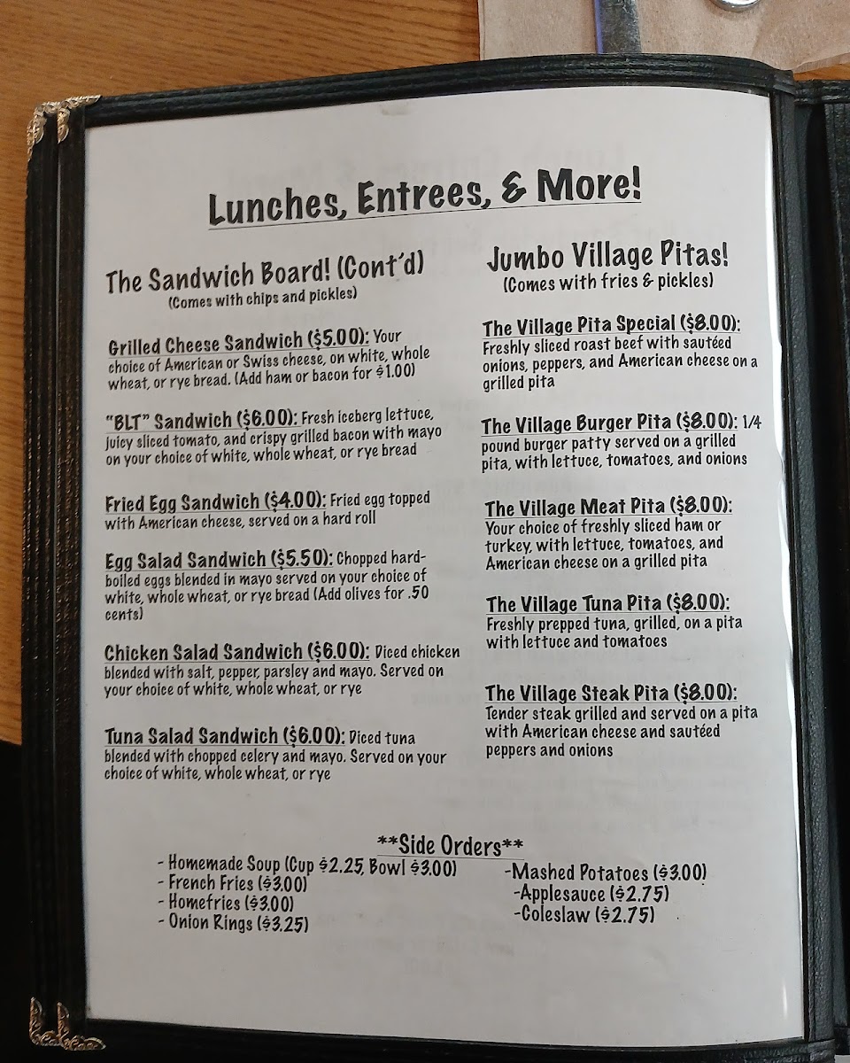 Village Restaurant Photo Menu 3