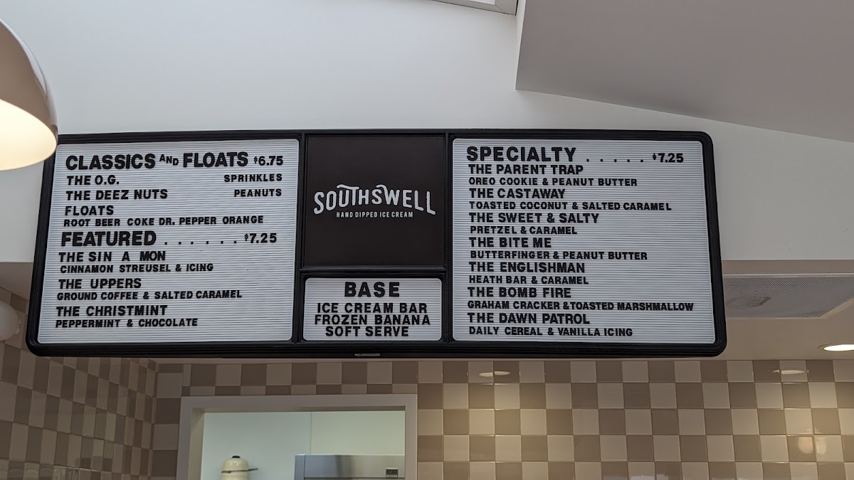 South Swell Ice Cream Photo Menu 2