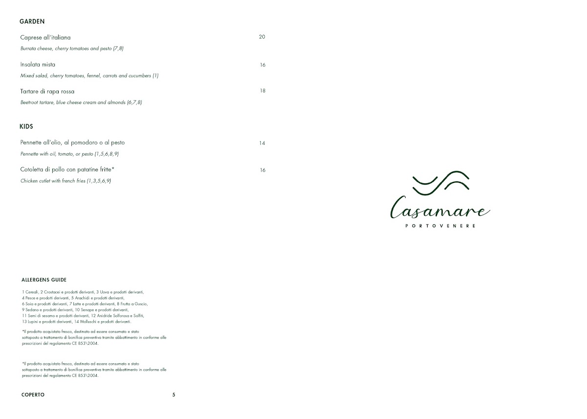 Casamare Portovenere Photo Menu 1