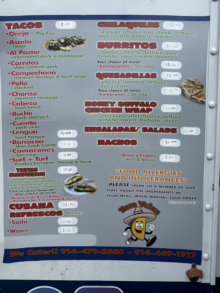 Taco Veloz Photo Menu 1