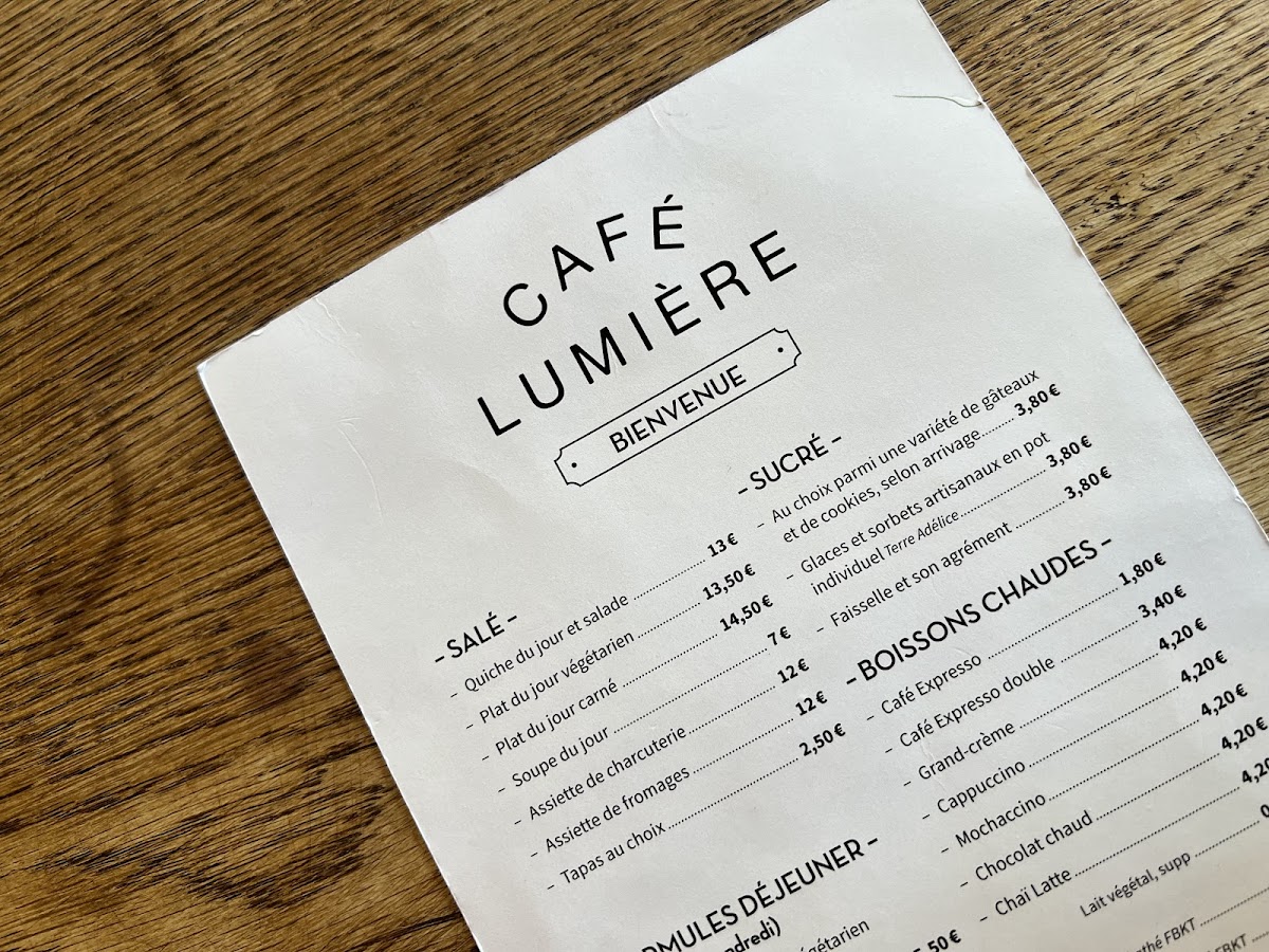 Café Lumière Photo Menu 2