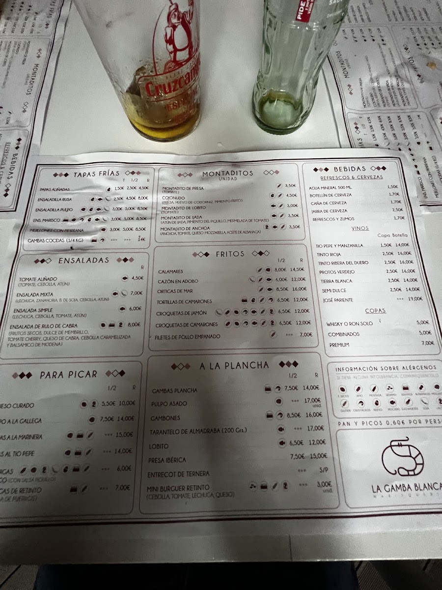 Bar La Gamba Blanca Photo Menu 2