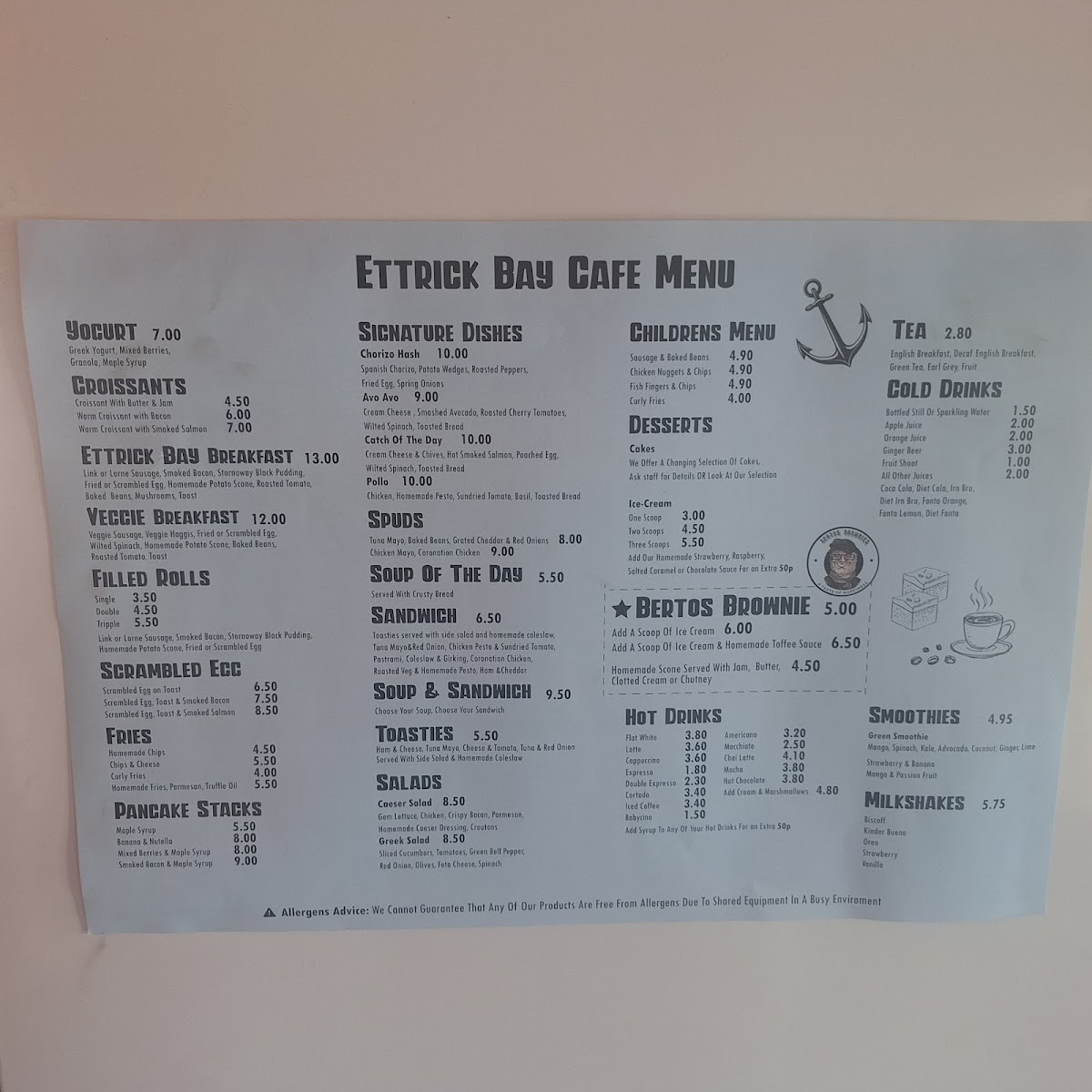 Ettrick Bay Cafe Photo Menu 2