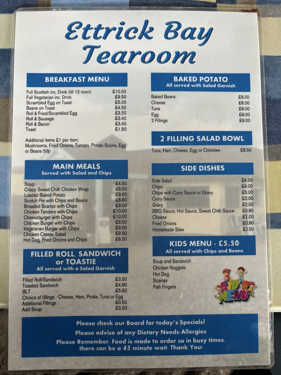 Ettrick Bay Cafe Photo Menu 3