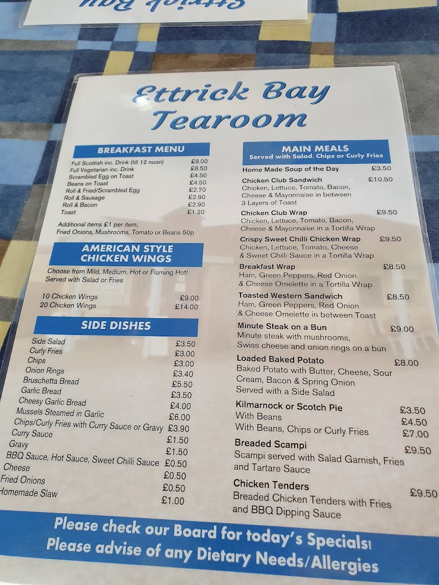 Ettrick Bay Cafe Photo Menu 5