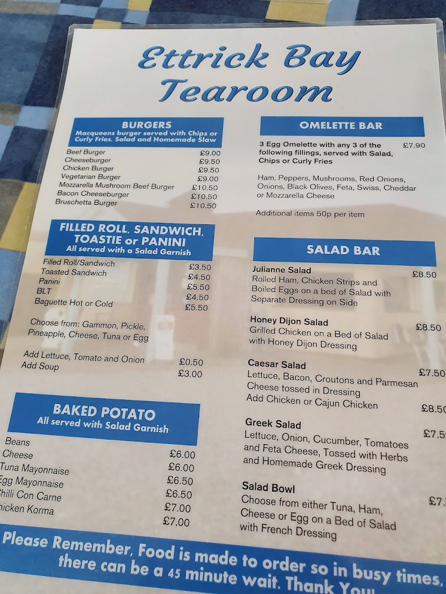 Ettrick Bay Cafe Photo Menu 8