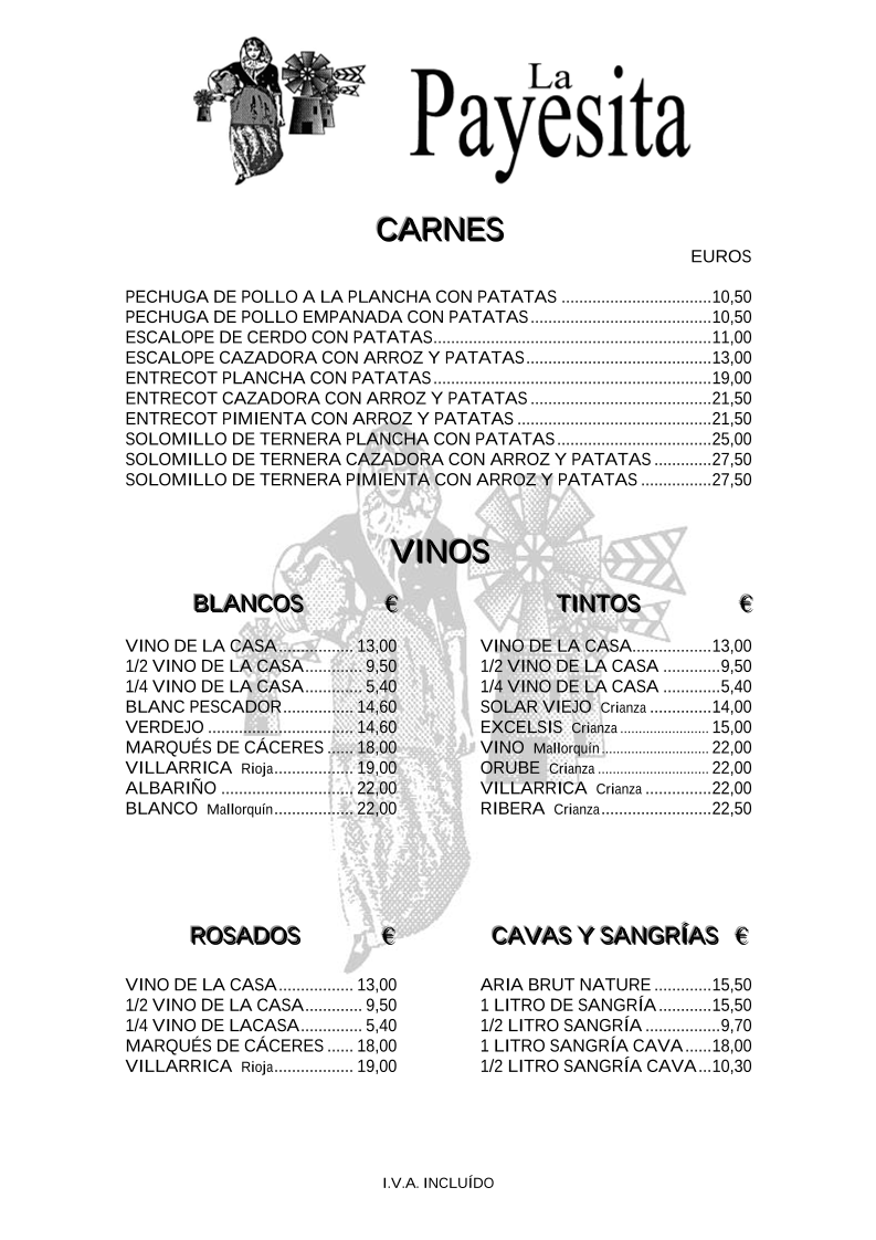 Restaurante La Payesita Photo Menu 1