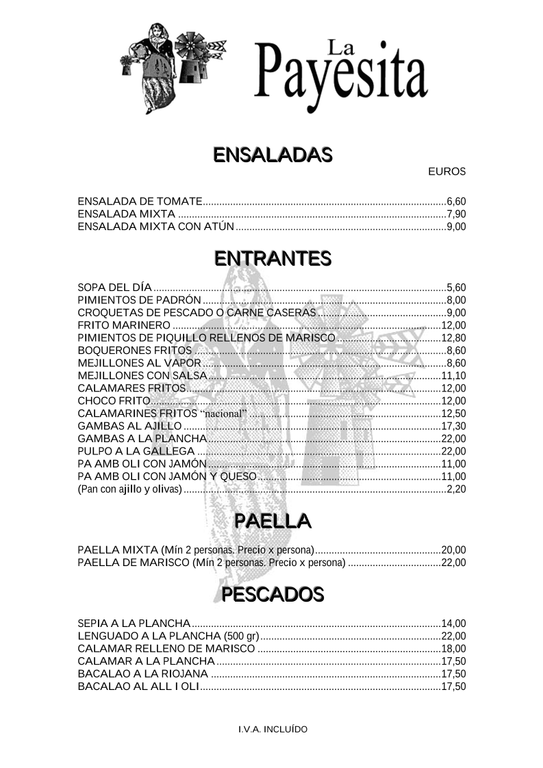 Restaurante La Payesita Photo Menu 4