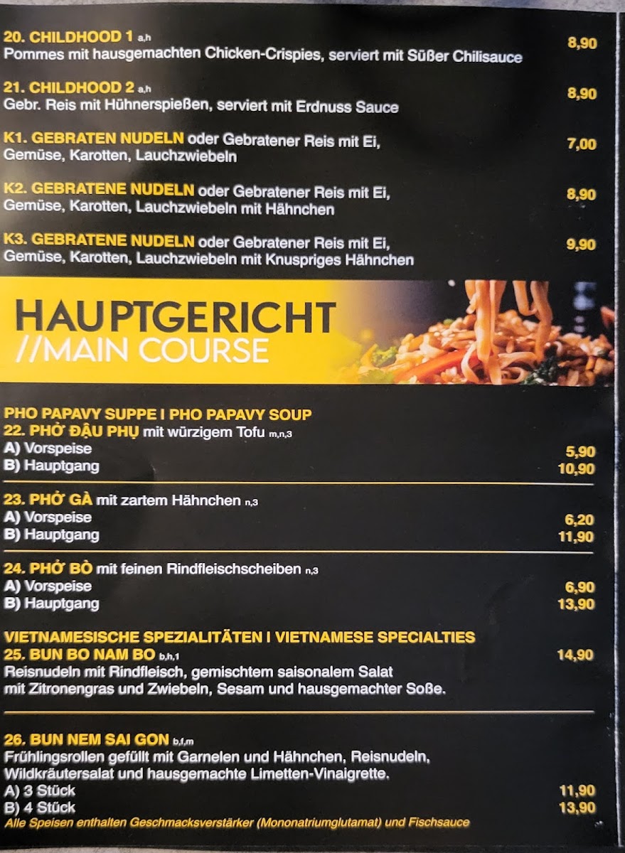 Papavy Restaurant Dahn Photo Menu 5