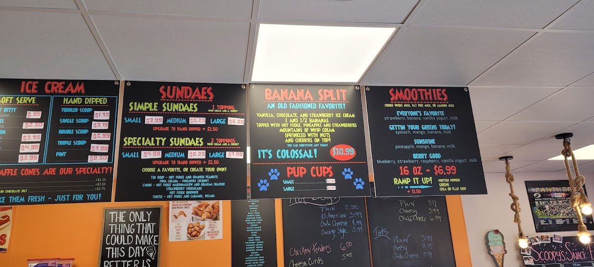 Scoopy Doo's Old Fashioned Ice Cream Photo Menu 2