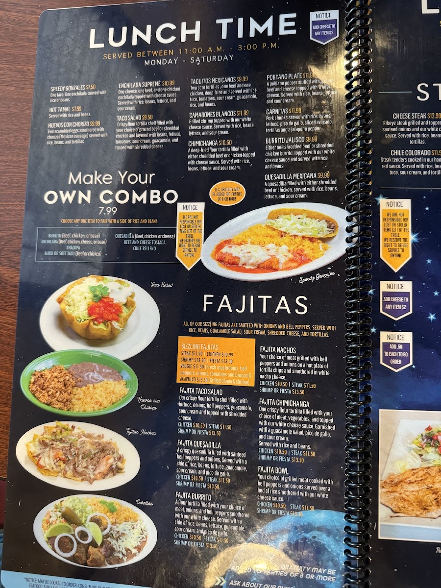La Luna Mexican Grille Photo Menu 2