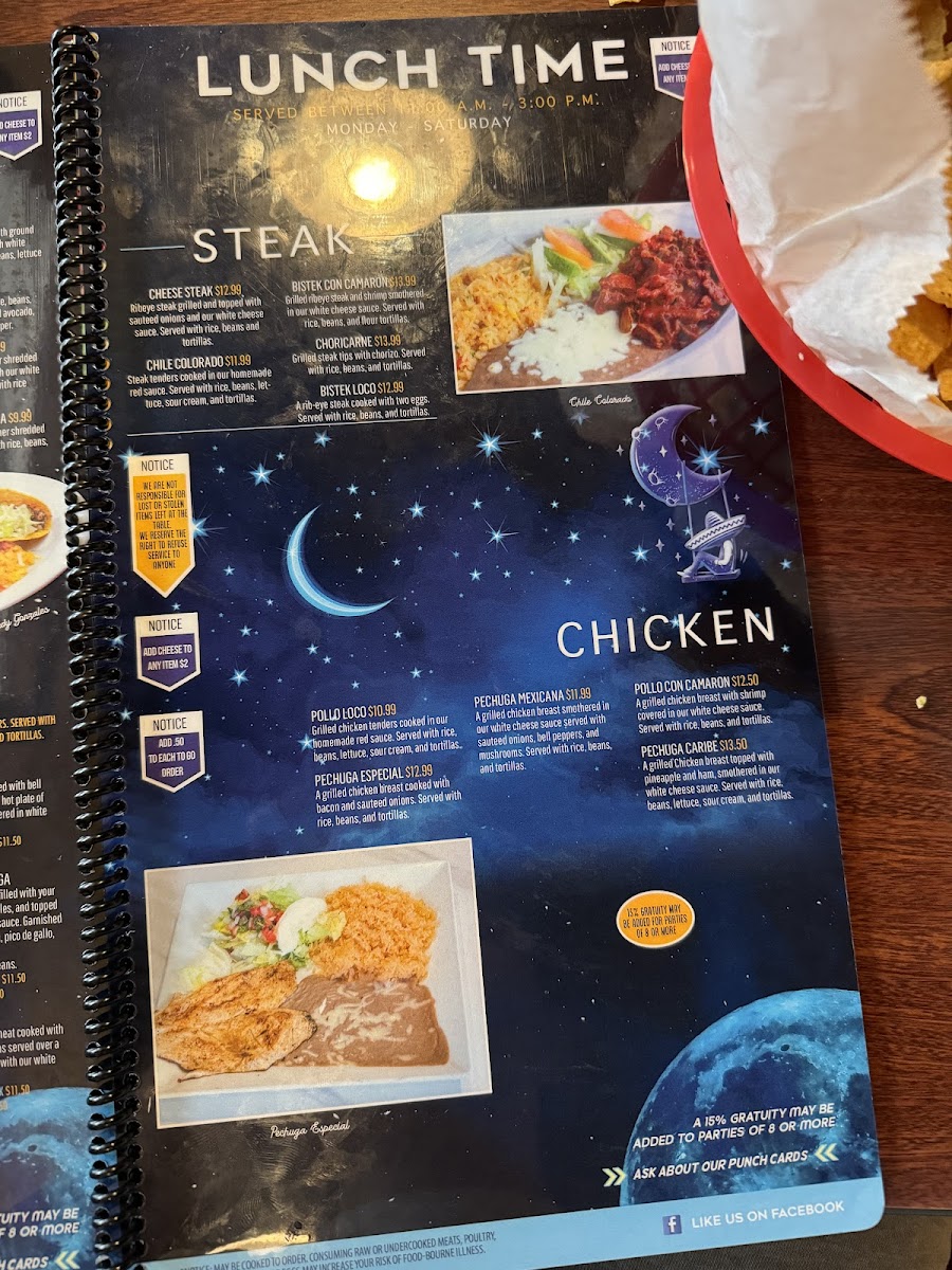 La Luna Mexican Grille Photo Menu 3