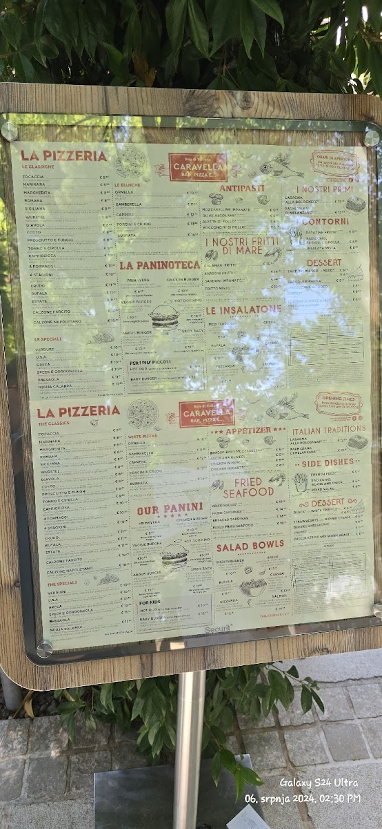 Caravella Bar, Pizza &.... Photo Menu 2