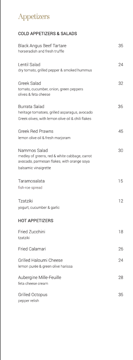 Nammos Baja Sardinia Photo Menu 2