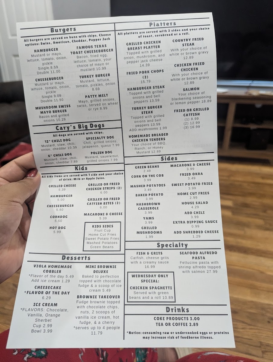 Carys Grill and Bar Photo Menu 4
