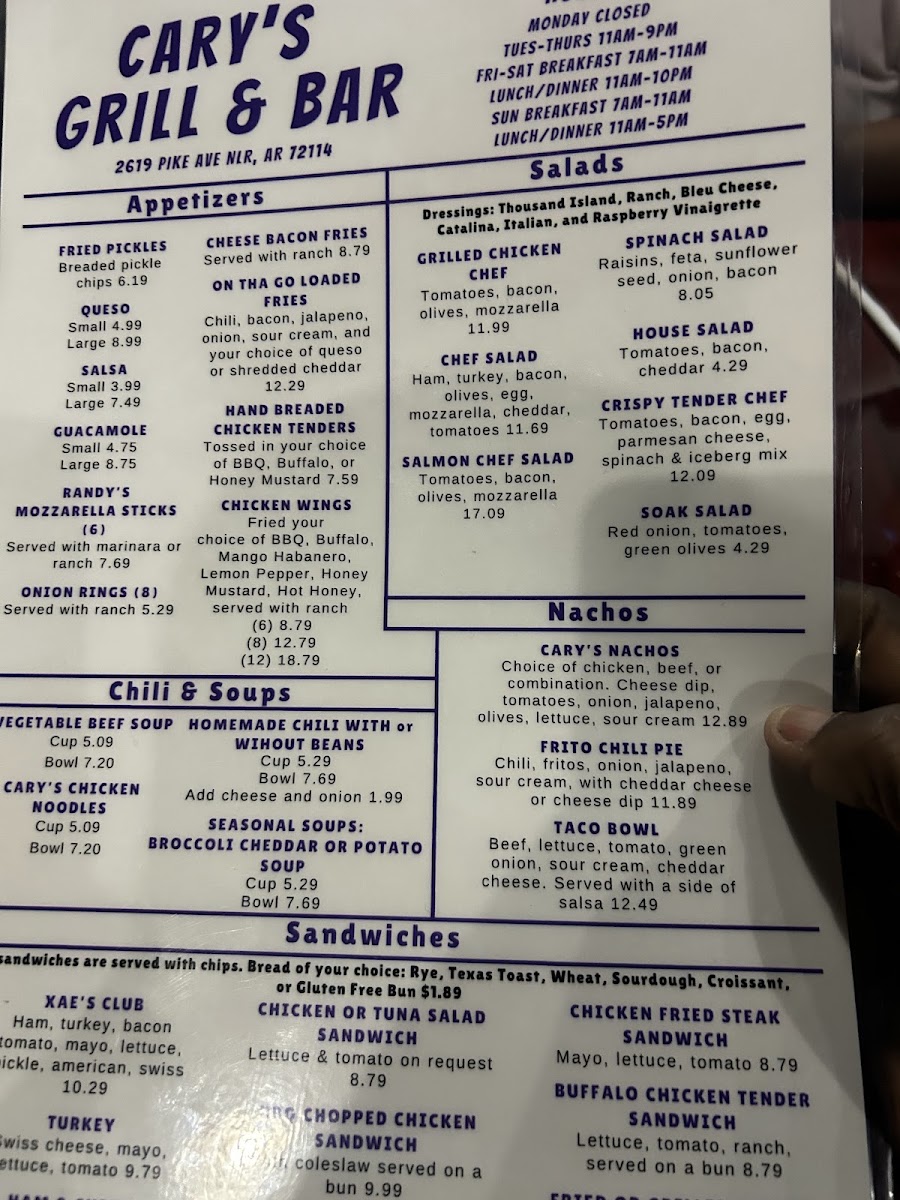 Carys Grill and Bar Photo Menu 6