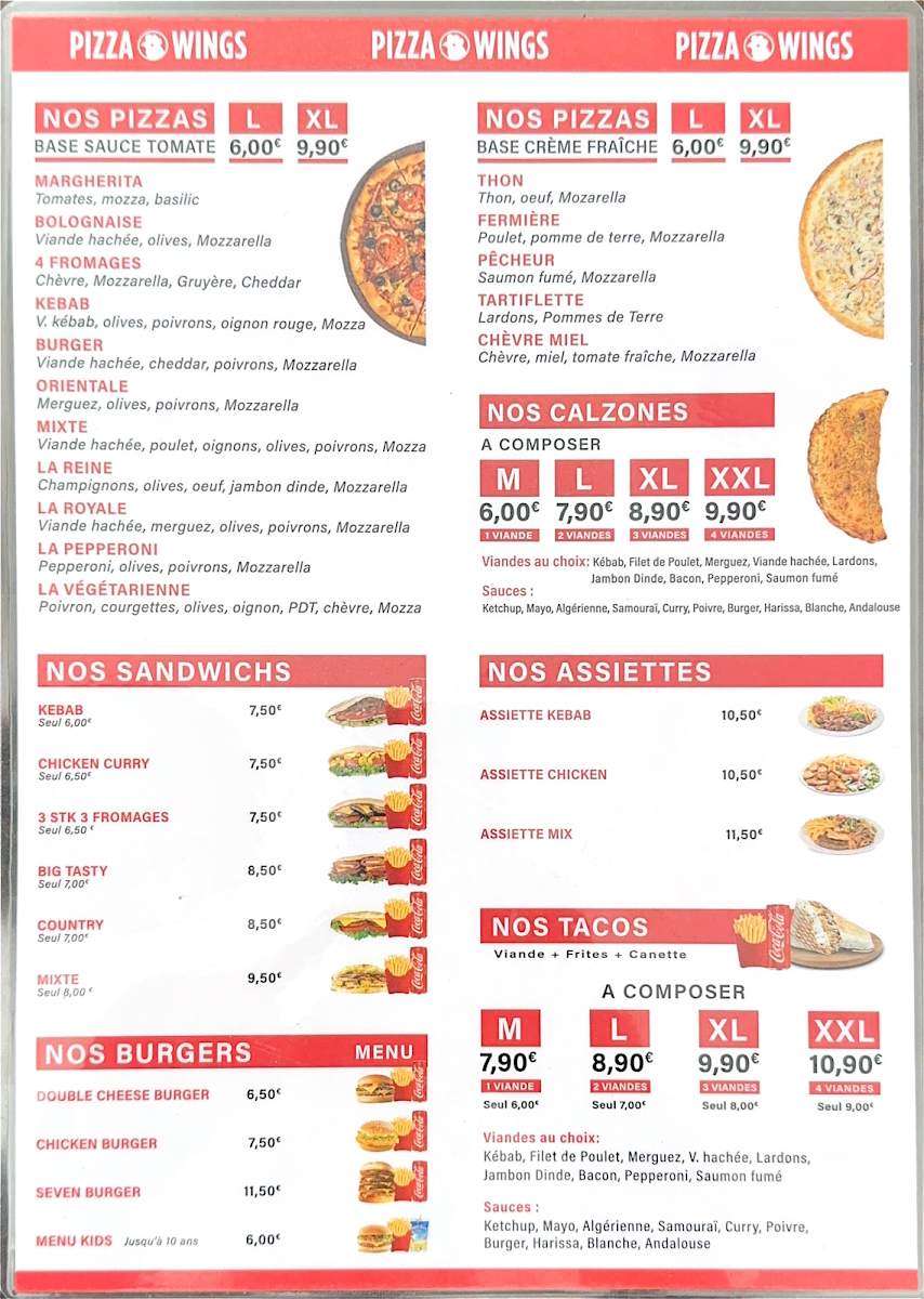 PIZZA WINGS Photo Menu 1
