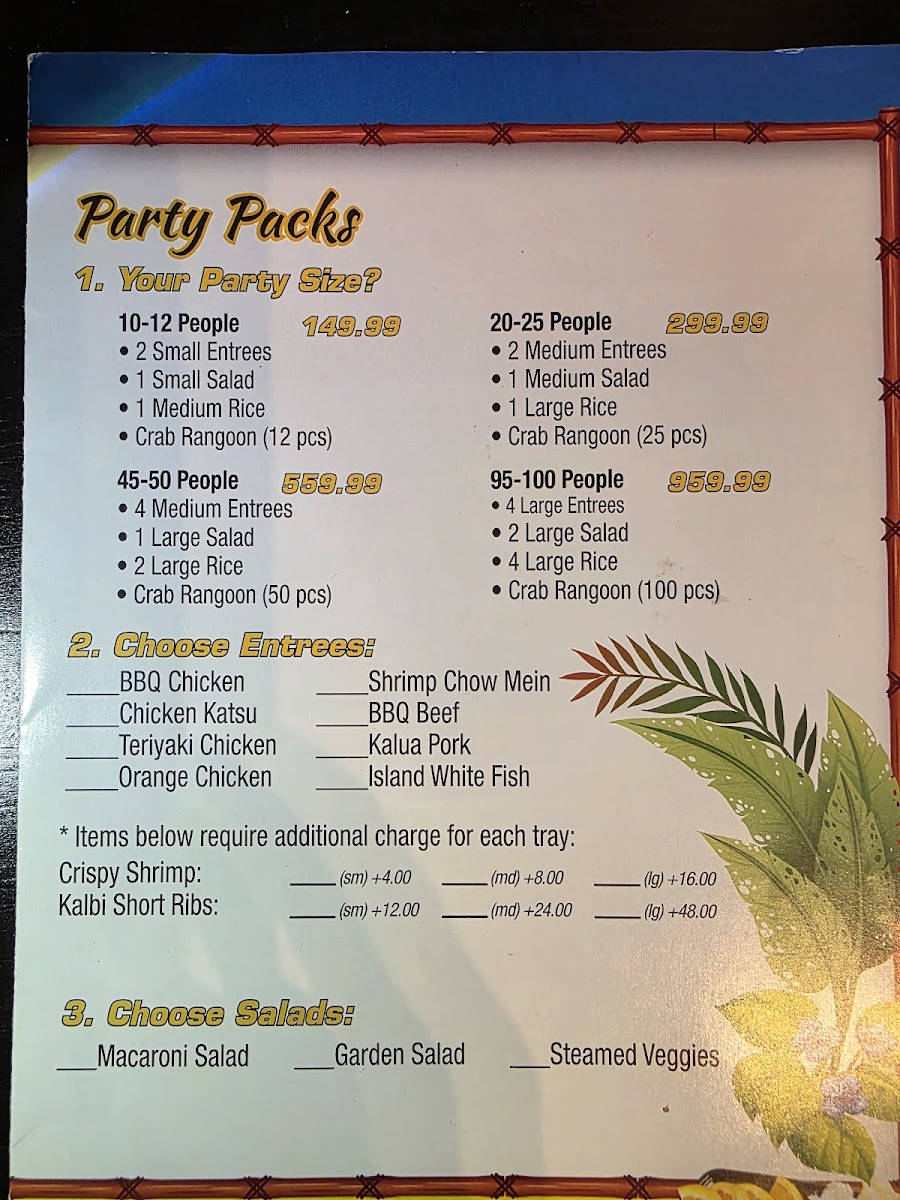 Hawaiian Grill Express Photo Menu 1