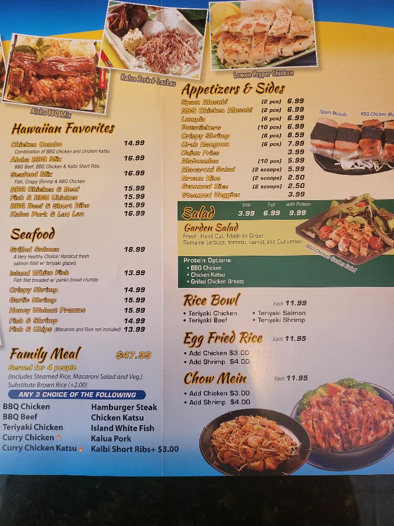 Hawaiian Grill Express Photo Menu 2