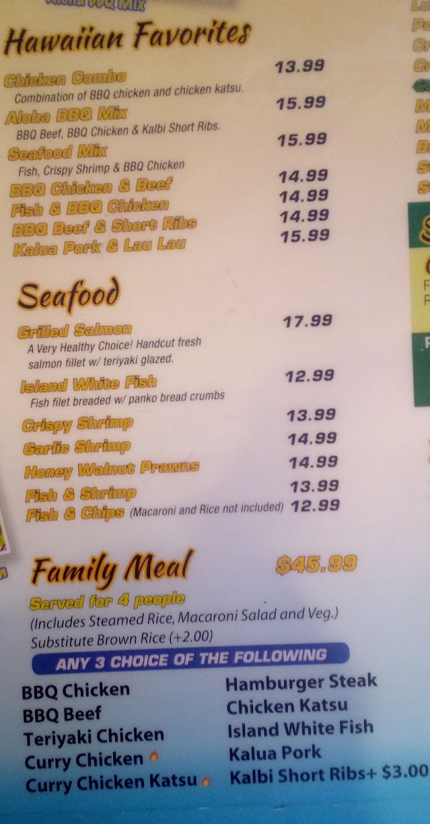 Hawaiian Grill Express Photo Menu 7