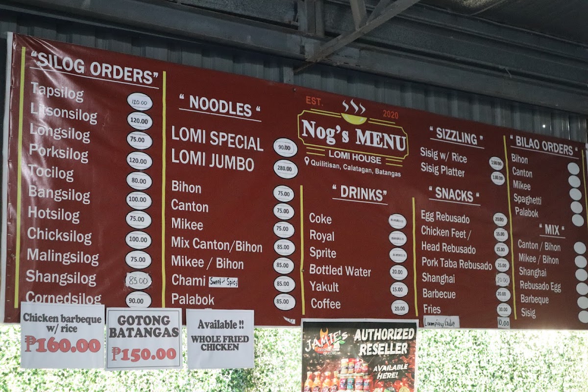 Nog's Lomi House and Rebusadohan Photo Menu 1