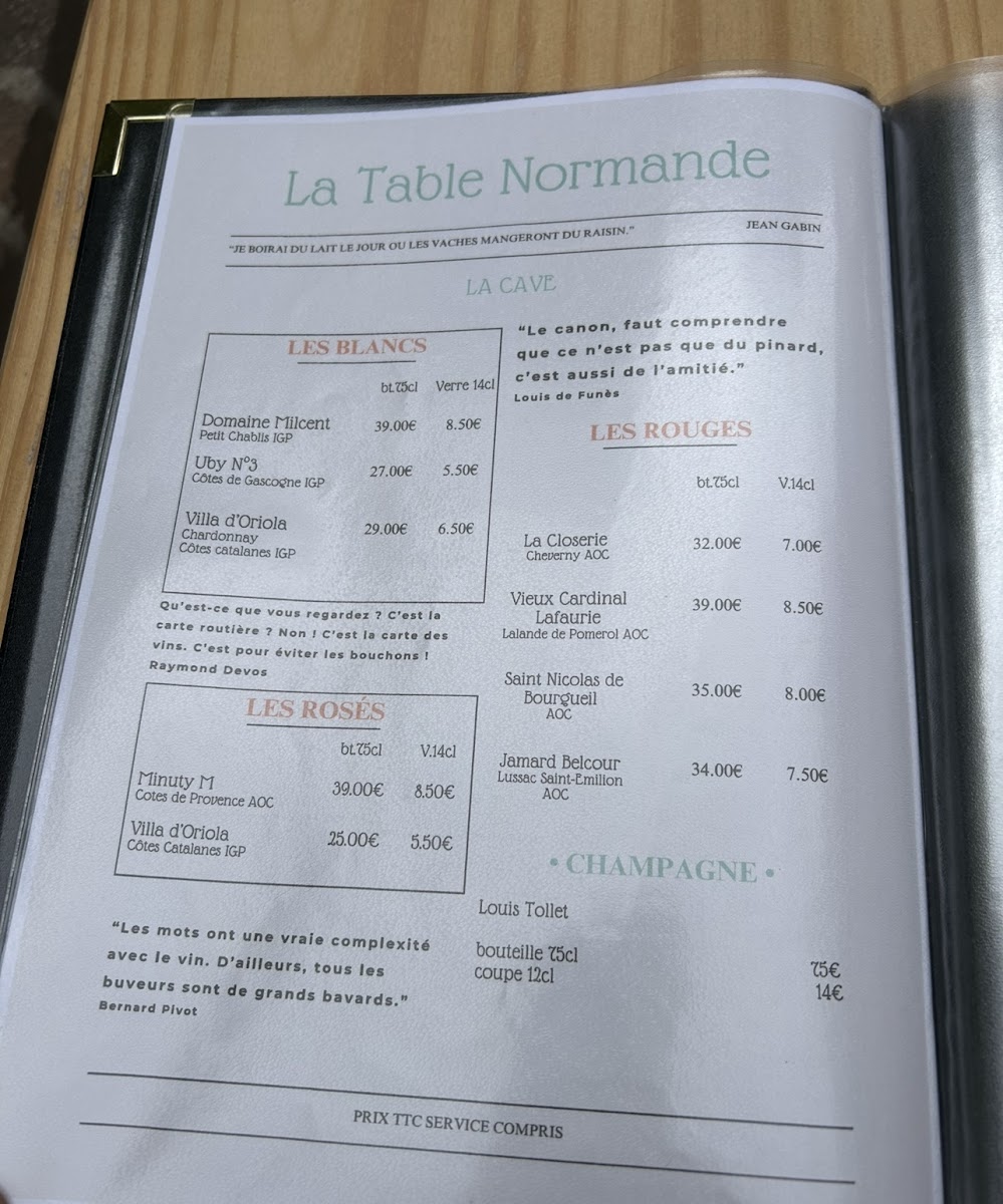La Table Normande Photo Menu 1