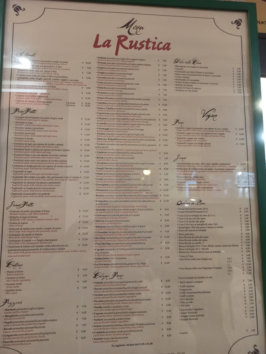 La Rustica Pizzeria Osteria Photo Menu 2