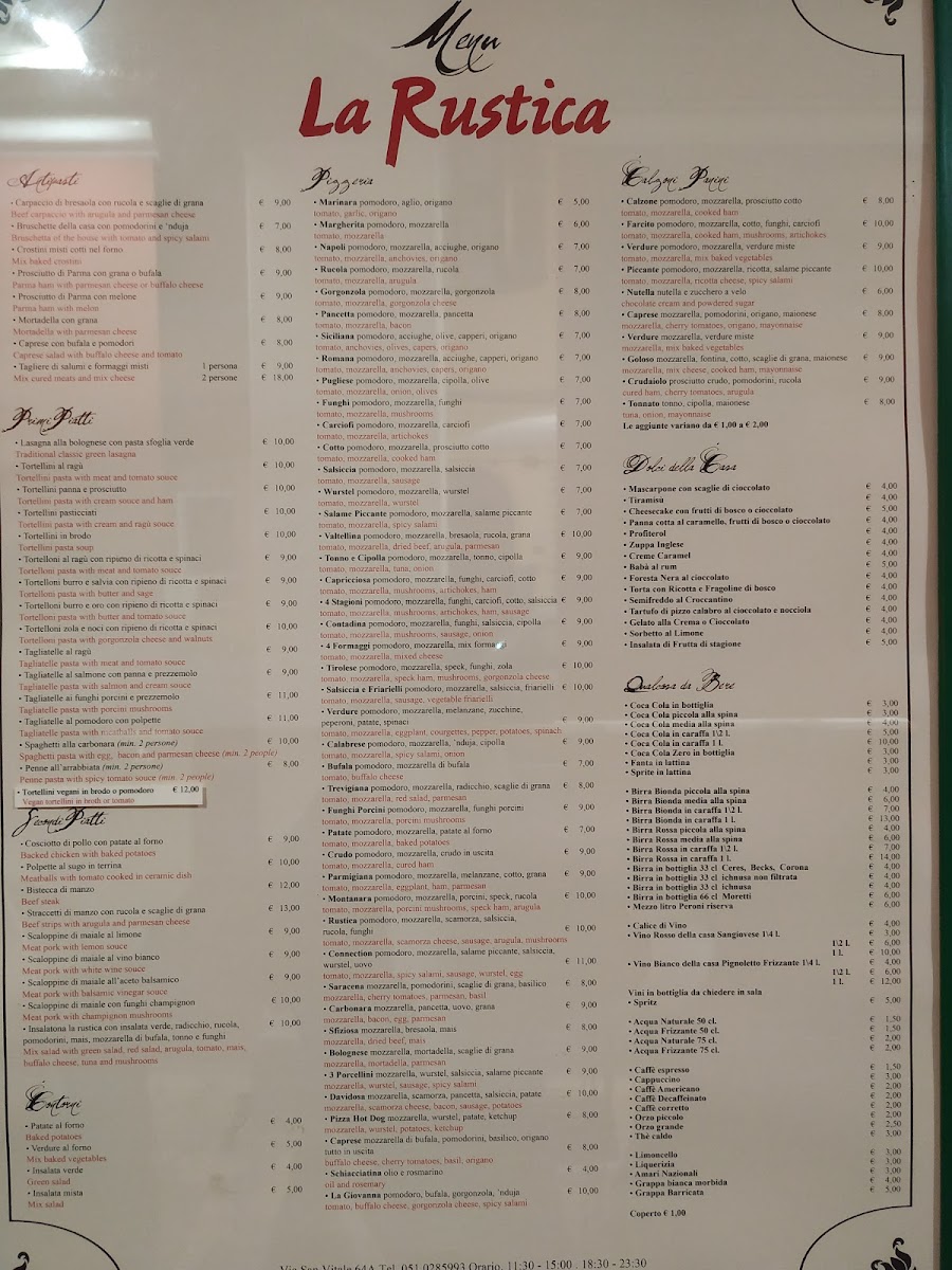 La Rustica Pizzeria Osteria Photo Menu 4