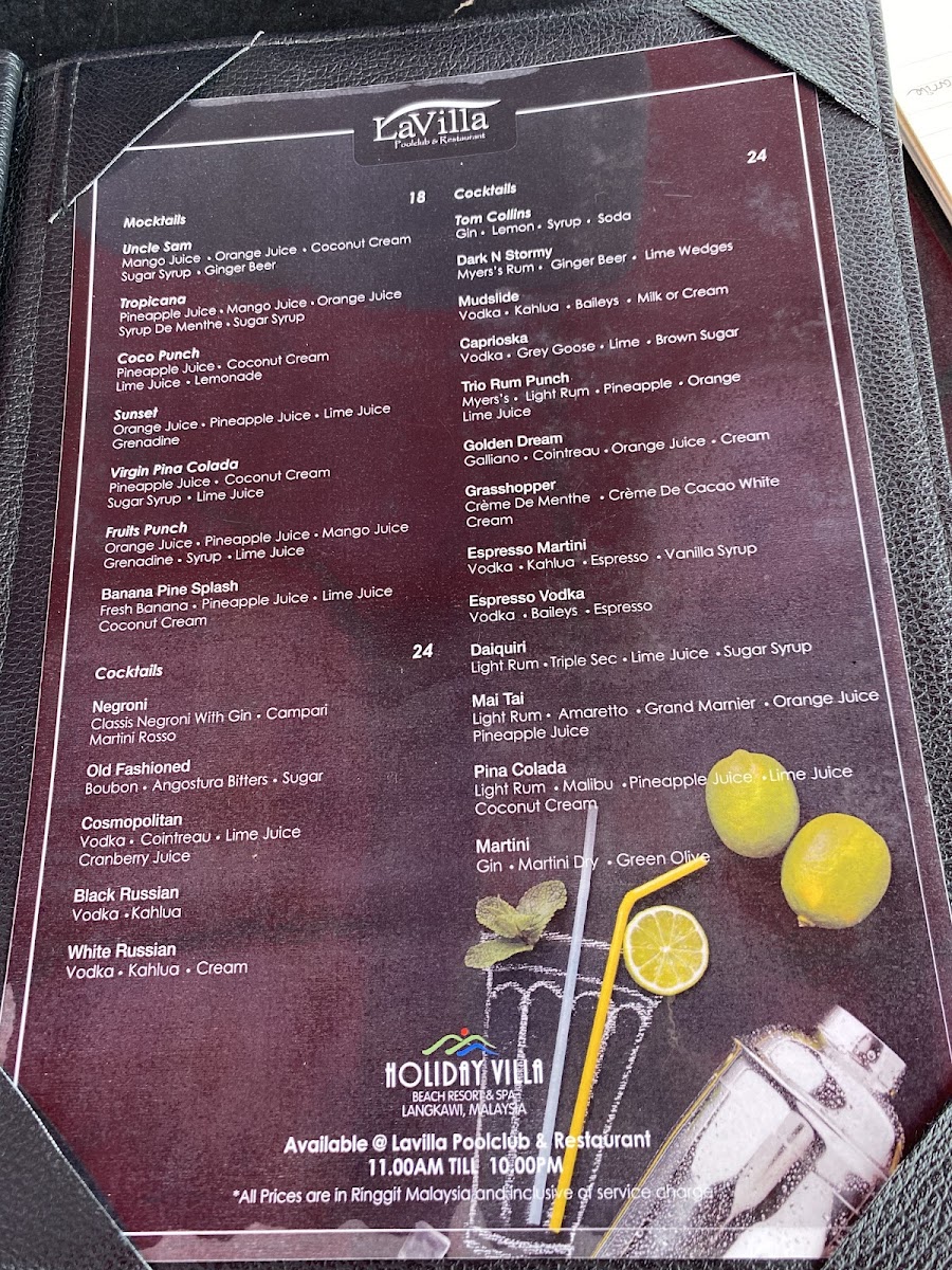 Glass Bar Photo Menu 3