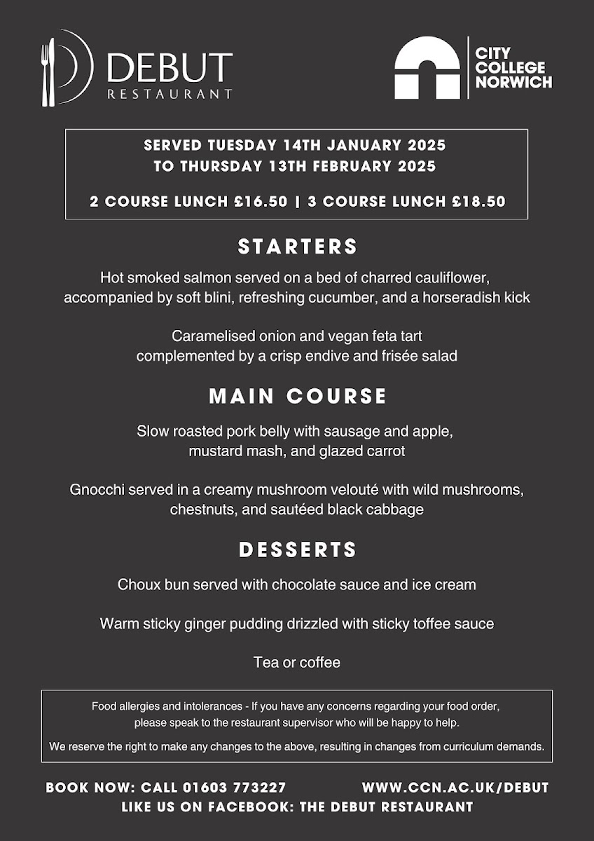 Debut Restaurant Photo Menu 1
