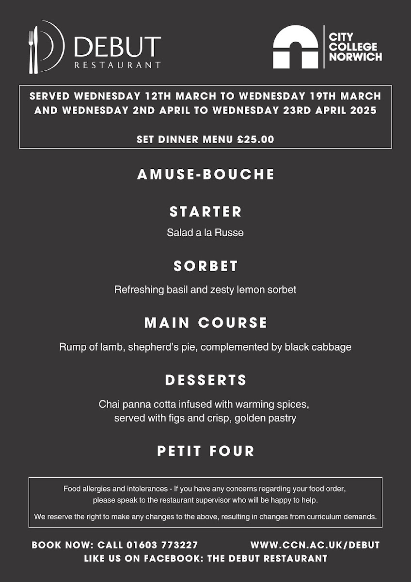 Debut Restaurant Photo Menu 3