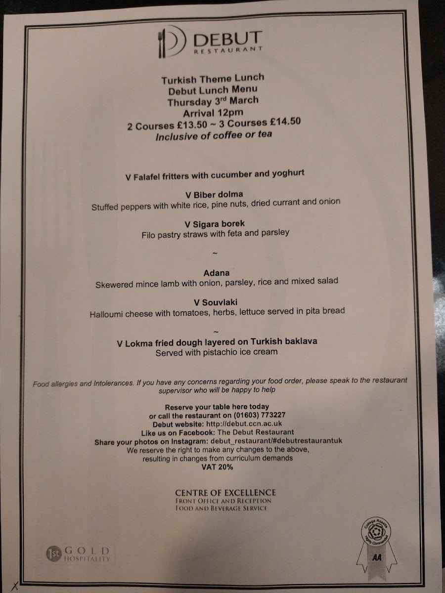Debut Restaurant Photo Menu 5