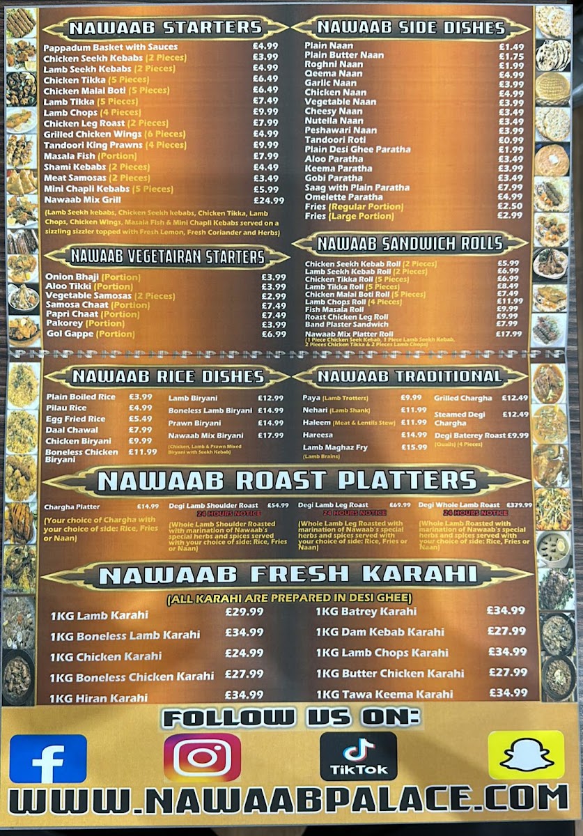 Nawaab Palace Photo Menu 2