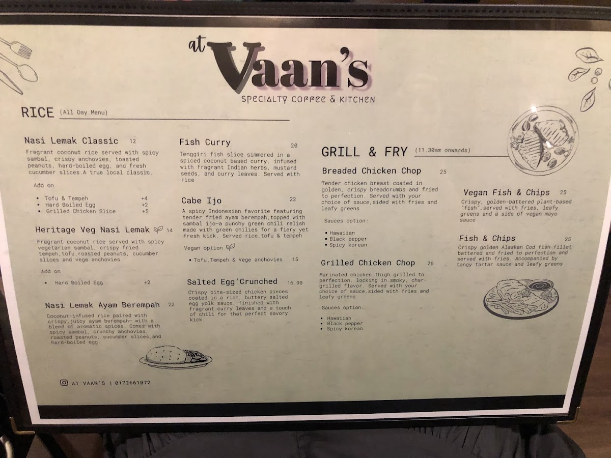 At Vaan’s Specialty Coffee & Kitchen Photo Menu 7