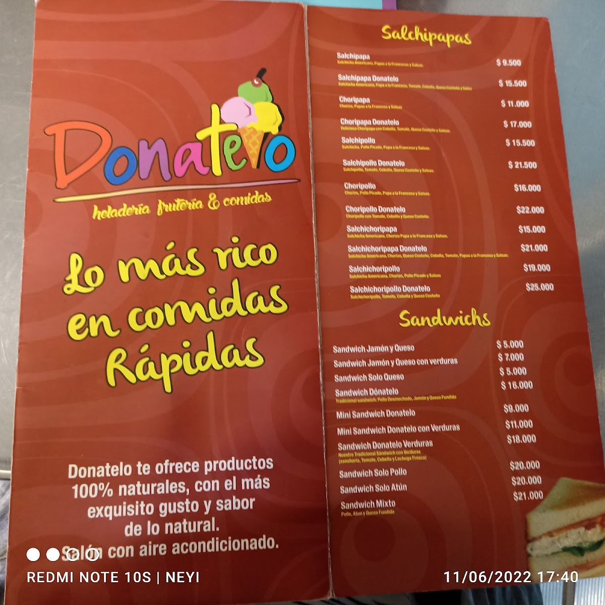 Heladeria Donatelo Photo Menu 1
