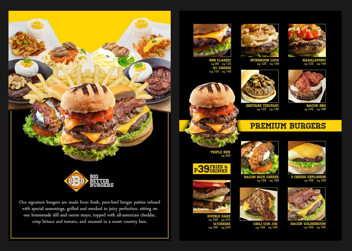 BBB Alabang Northgate (Big Better Burgers) & Moonleaf Alabang Photo Menu 2