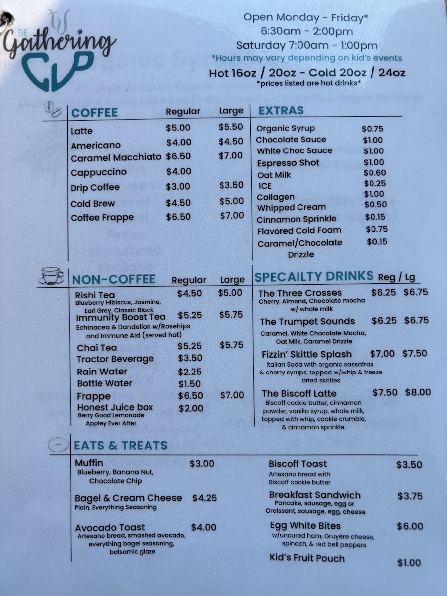 The Gathering Cup Photo Menu 1