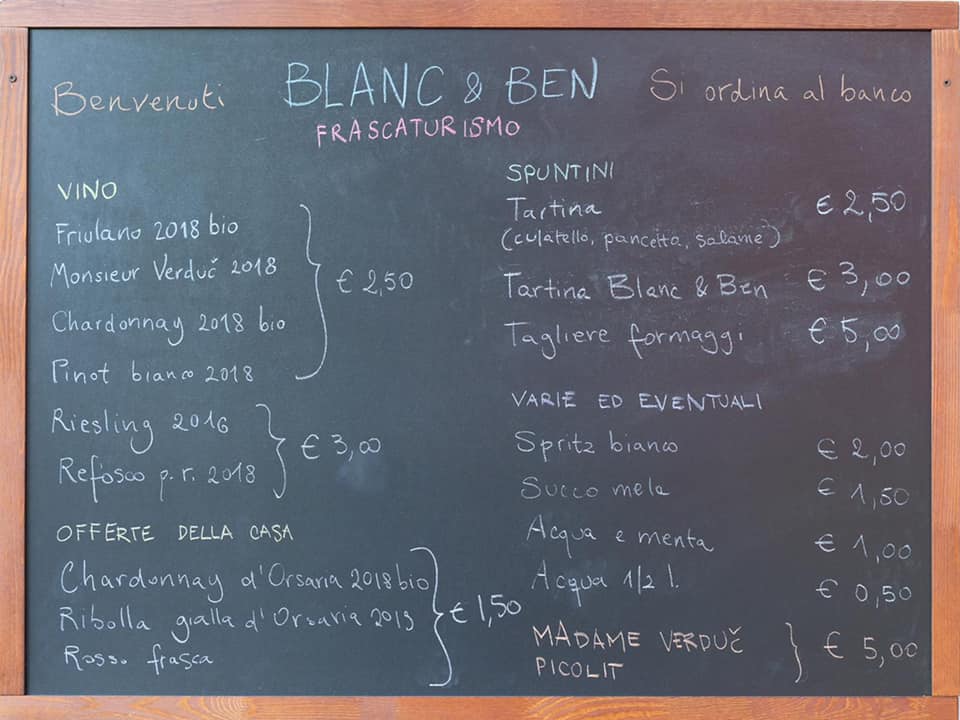 Blanc & Ben Frascaturismo Photo Menu 1