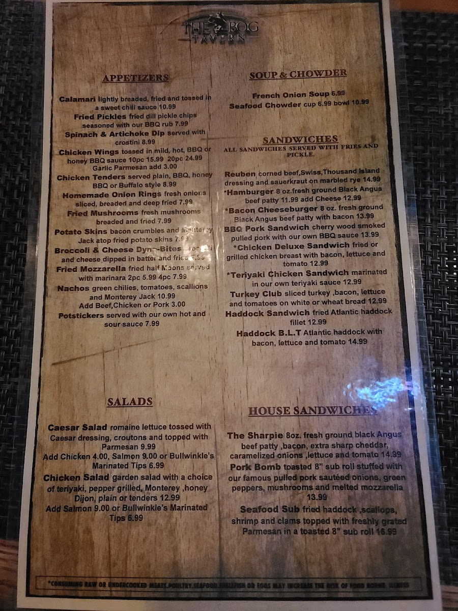 Bullwinkle's Steak House Photo Menu 2