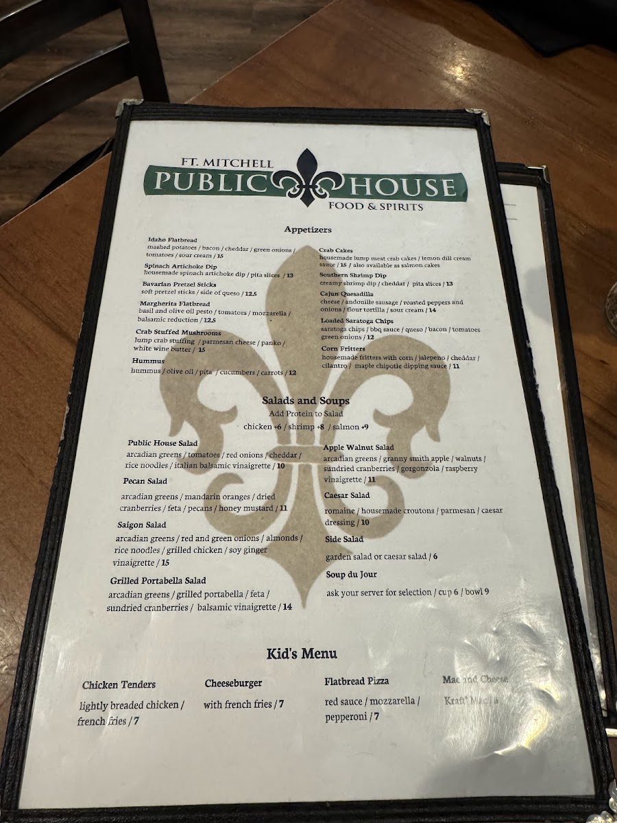 Fort Mitchell Public House Photo Menu 1