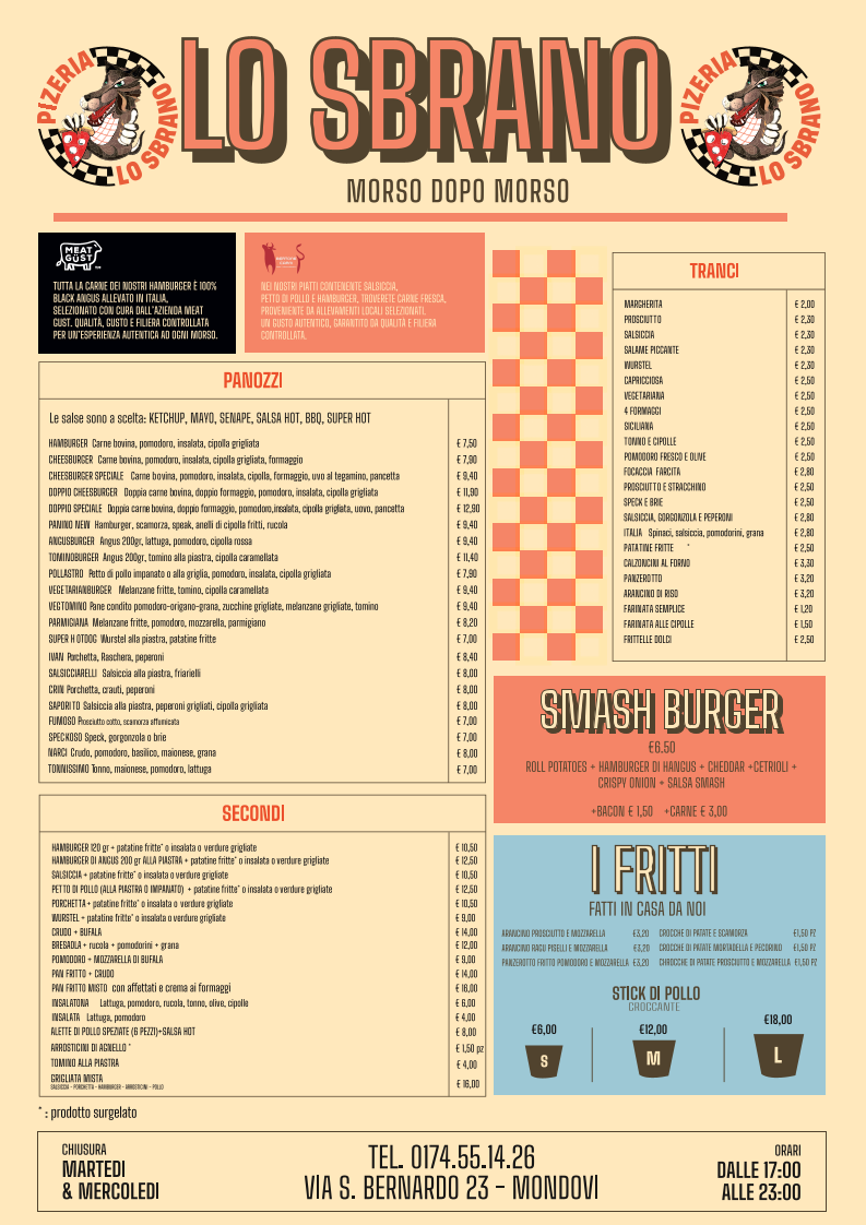 Lo Sbrano Photo Menu 2