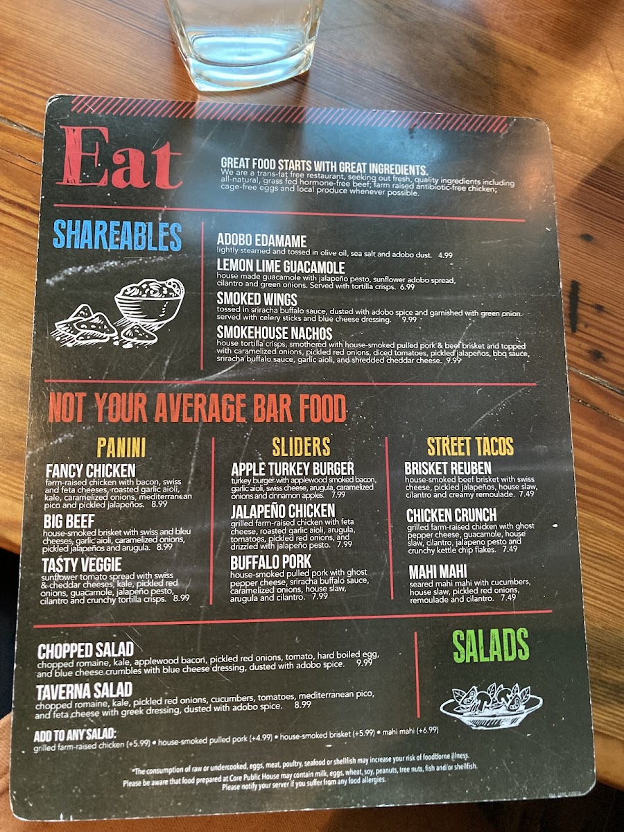 Core Brewing Company, XNA Photo Menu 3